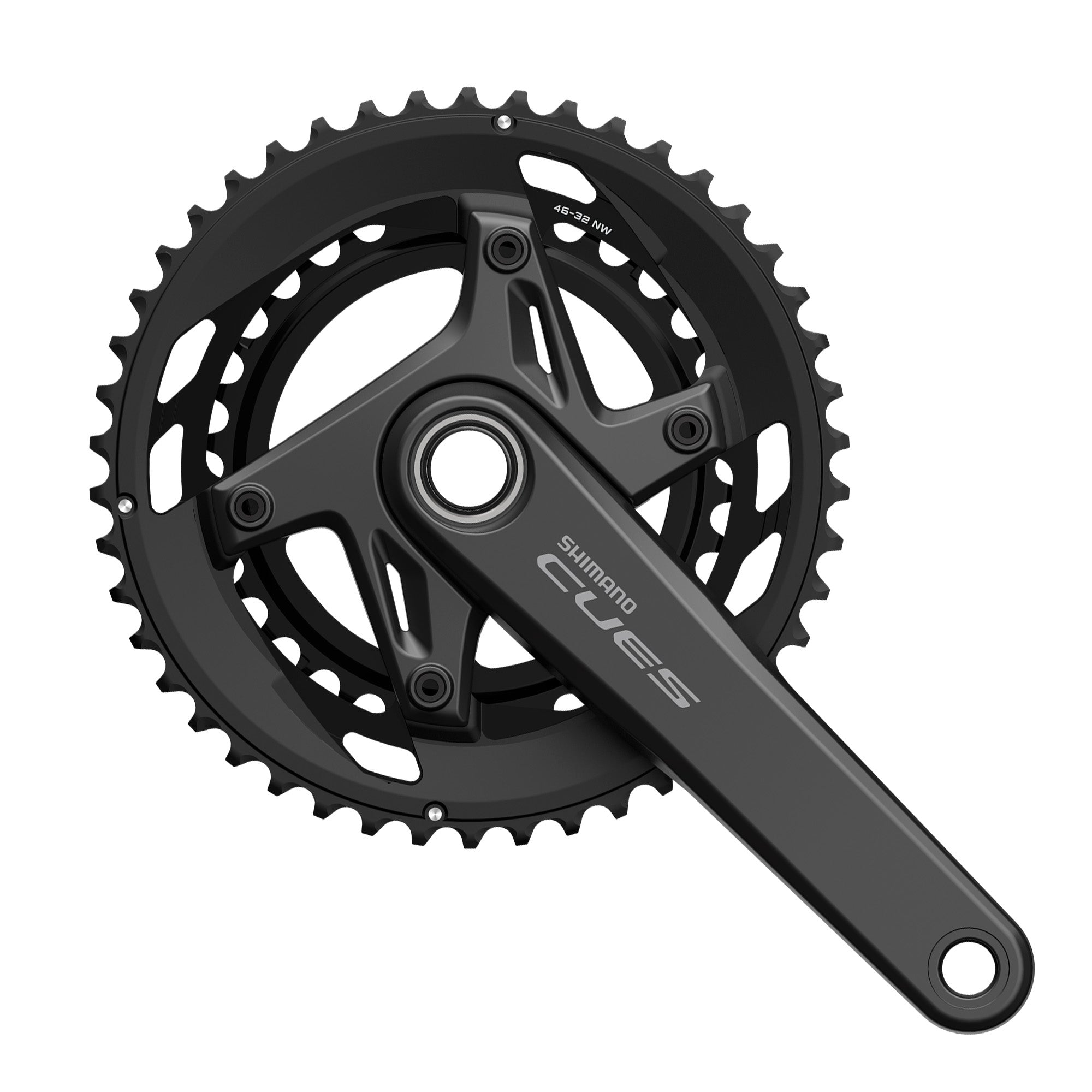 Juego Bielas/Platos Shimano Cues FC-U6040-2 Hollowtech II 46/32d 9/10v Sin Cazoletas Negro