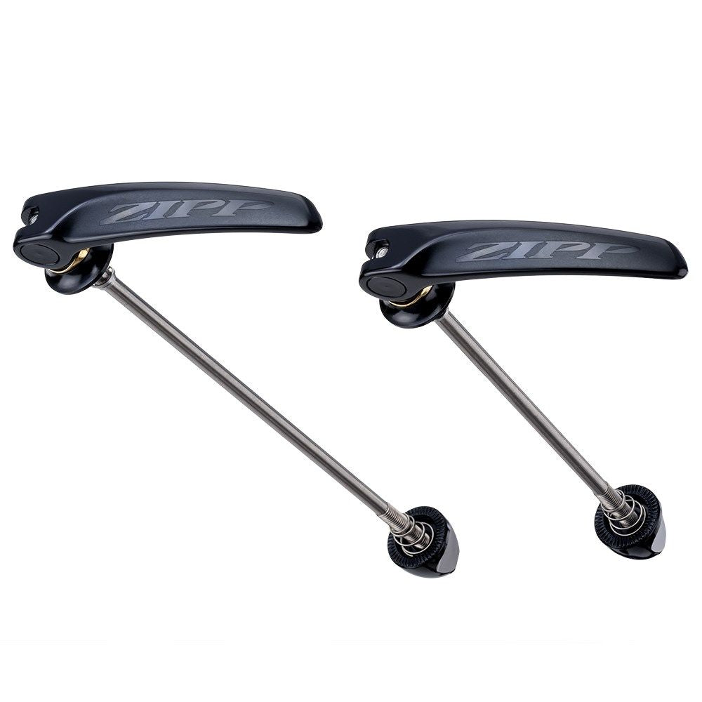 Cierres Rápidos Zipp Tangente Titanio 100mm/130mm Negro Logo Plata