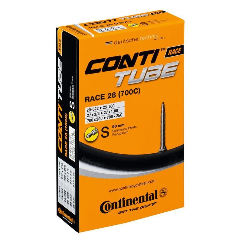 Cámara Continental Race 650x20/25 Valvula Presta Negro 60mm