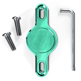 Soporte Muc-Off Secure Tag V2 Localizador Apple Airtag Portabidón Turquesa