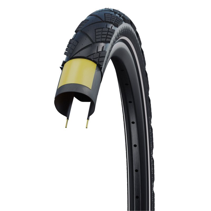 Cubierta Schwalbe Marathon Efficiency HS617 Evolution Super Race V-G Addix Plegable Negro Reflectante