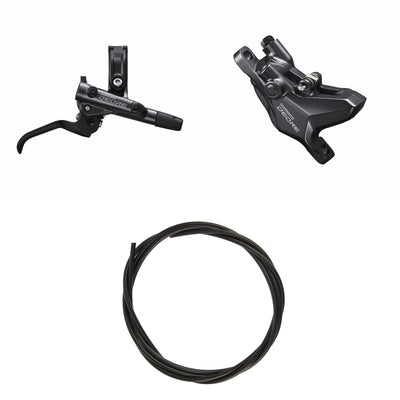 Kit Freno Disco Hidráulico Shimano Deore BR-M6100/BL-M6100 Trasero/Derecho Resina Sin Aletas/Adaptador Latiguillo 1700mm Negro #2