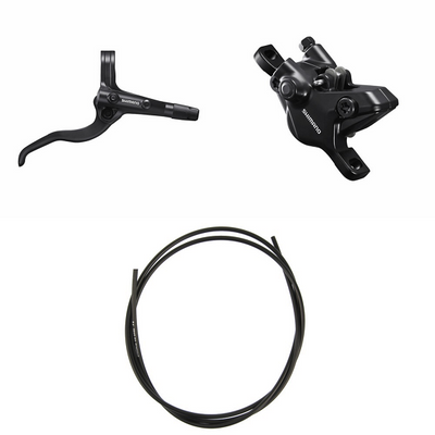 Kit Freno Disco Hidráulico Shimano BR-MT410/BL-MT401 Trasero/Derecho Resina Sin Aletas/Adaptador Latiguillo 1700mm Negro