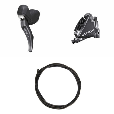 Kit Freno Disco Hidráulico Shimano GRX BR-RX810/ST-RX810 Delantero/Izquierdo Resina Aletas Adaptador 160mm Latiguillo 1000mm Negro #2