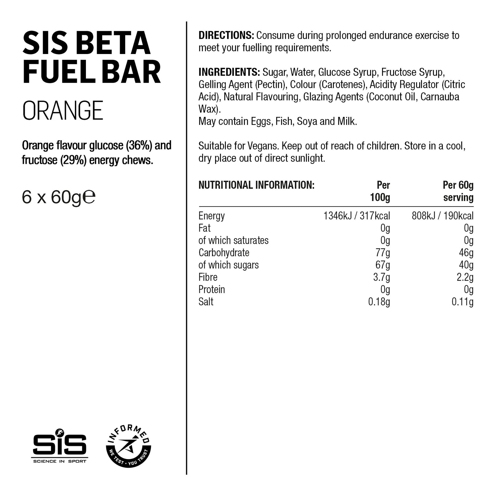 SIS Beta Fuel Barrita Energética 60g Naranja #3