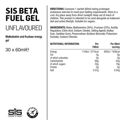 SIS Beta Fuel Gel 60ml Sabor Neutro #2