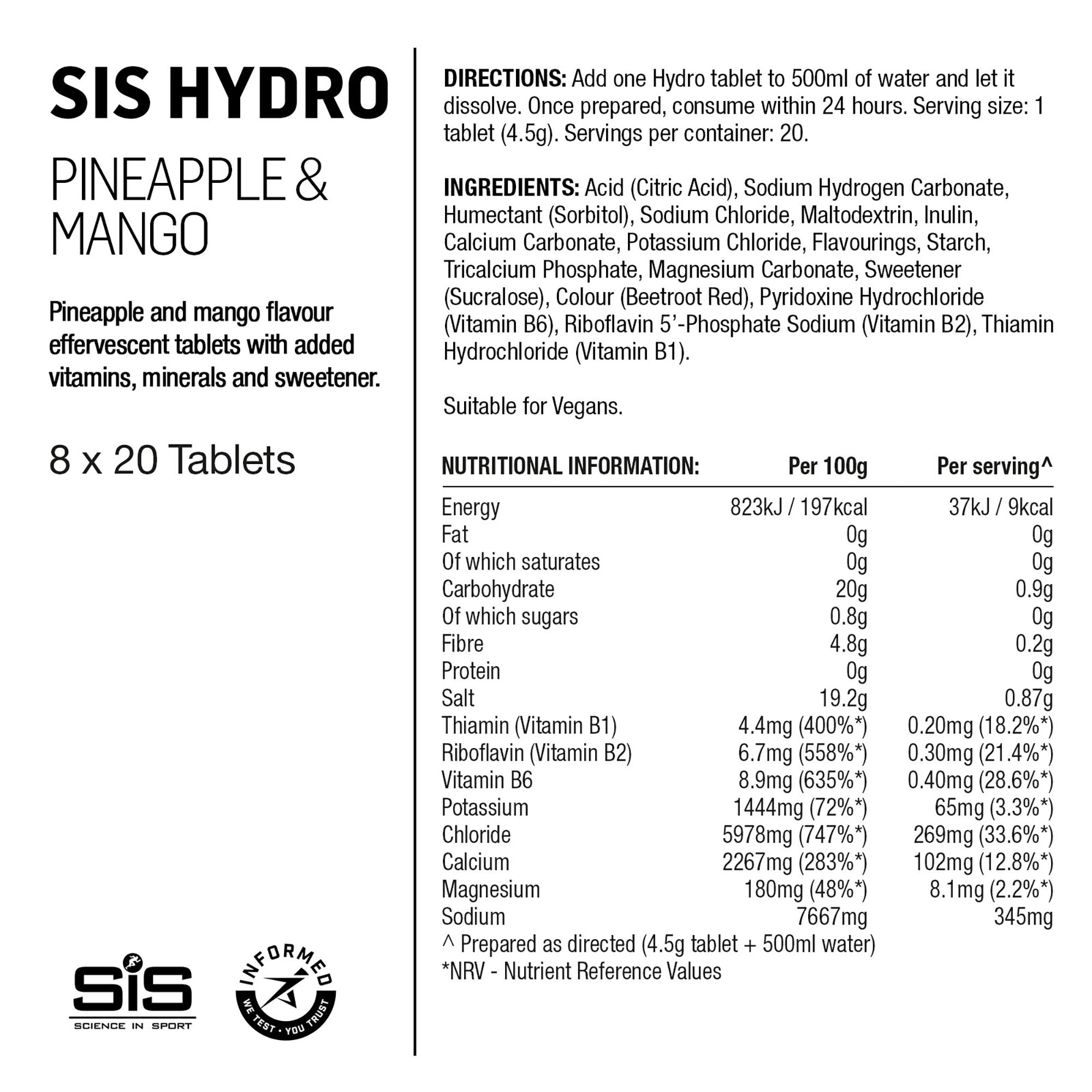 SIS GO Hidratación Pastillas 20x4.5g Piña/Mango #3
