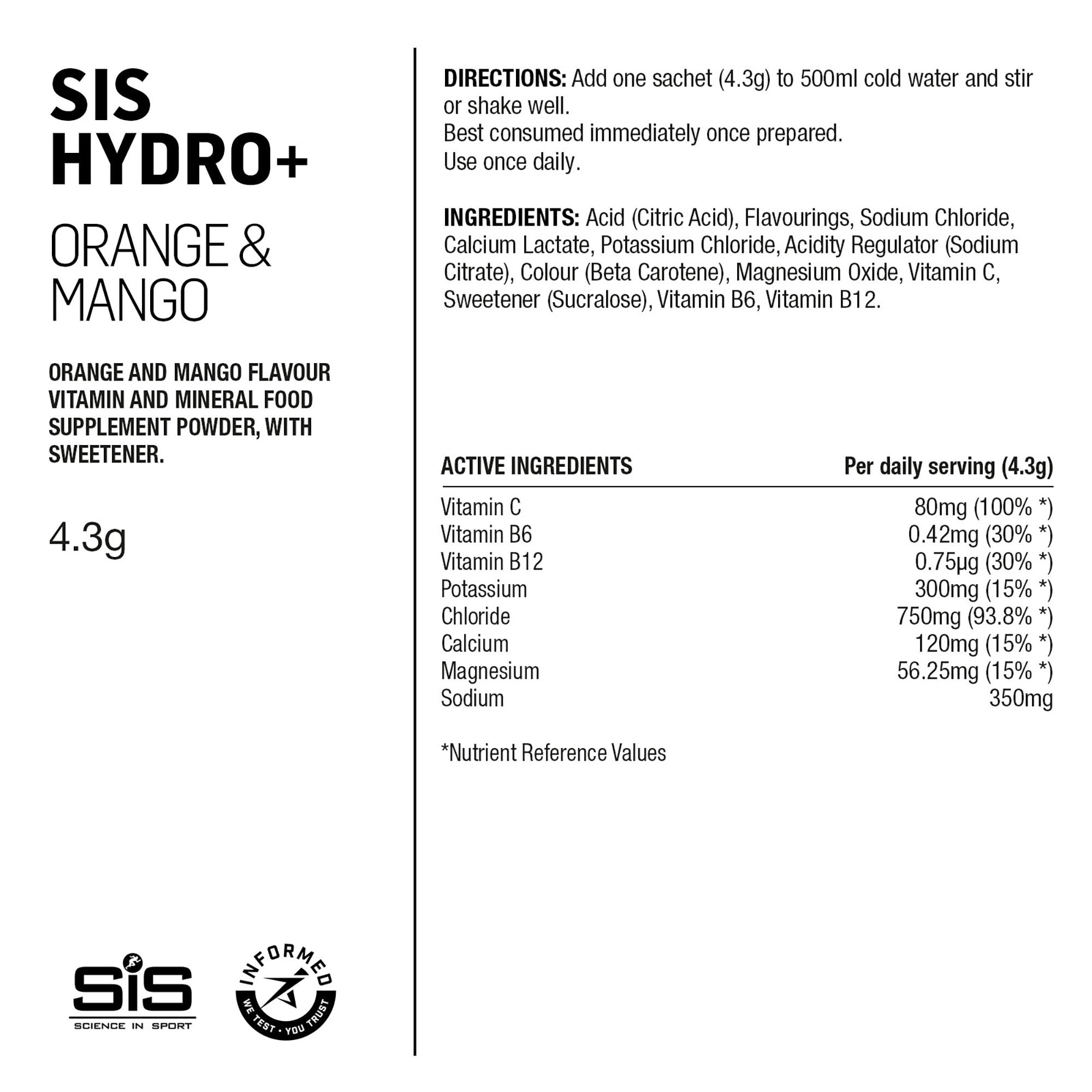 SIS GO Hydro+ Polvos 6x4.5g Naranja Mango #3