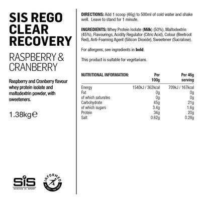 SIS REGO Clear Polvo Recuperador 1.38kg Frambuesa/Arándano Rojo #2